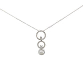 14K WHITE GOLD .75CT G SI1 GRADUATE PAST, PRESENT AND FUTURE 3 CIRCLE ROUND DIAMOND PENDANT